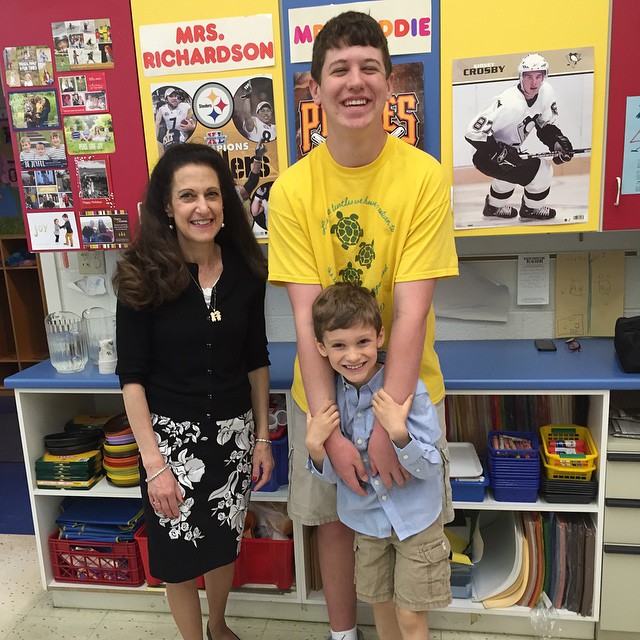 Last day of 1st Grade Sunday School with Mrs.Dreyfus and Tanner.