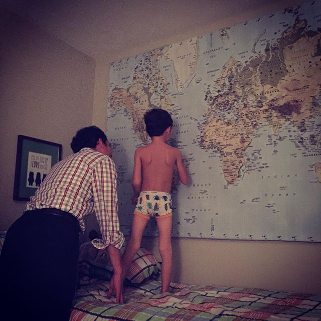Noah finally got his world map!