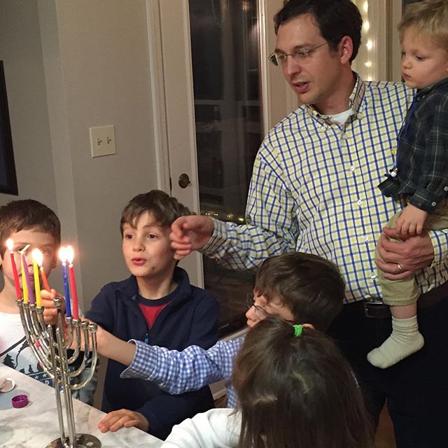 Celebrating the 6th Night of Hanukkah with friends
