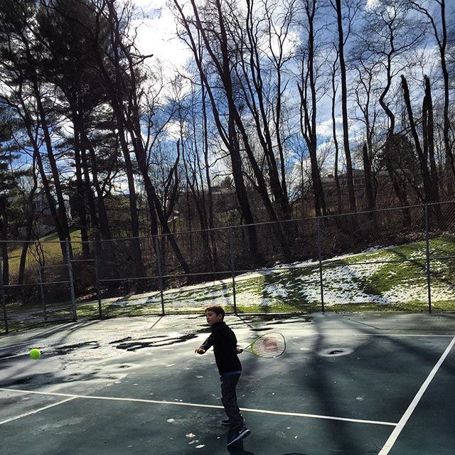 Outdoor tennis in January on the most gorgeous Sunday
