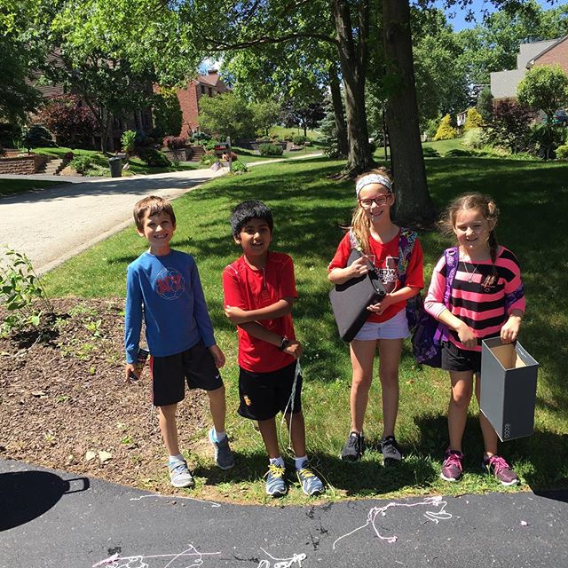Celebrating the last day of school with silly string and popsicles!