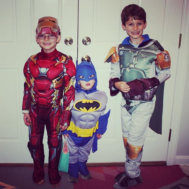 Halloween 2016 with Iron Man, Batman, and Boba Fett