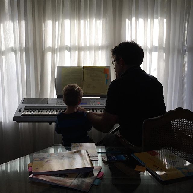 Rainey's first piano lesson to try to keep up with his big brothers