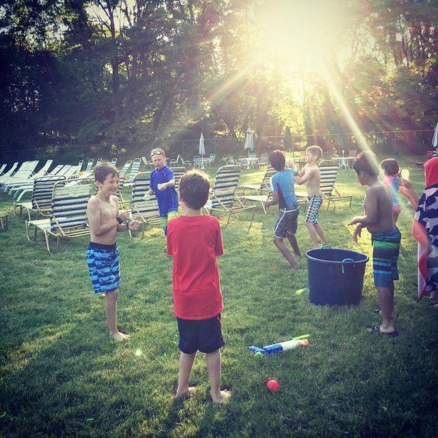 Collin's 9th Birthday Party- water gun and water balloon battle and swimming