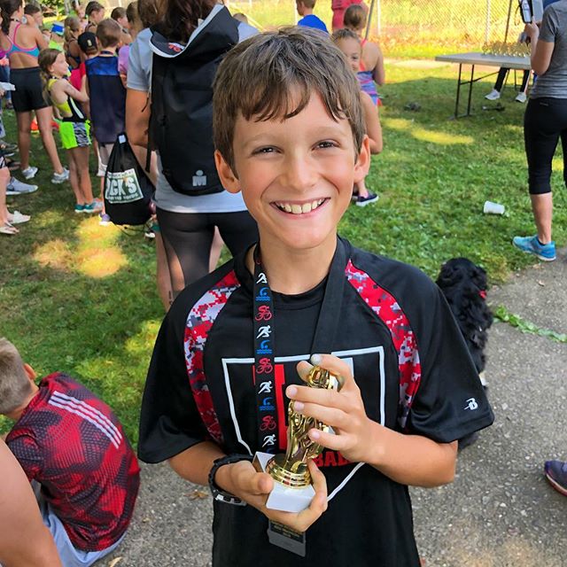 surprised to get 2nd place on his first triathlon